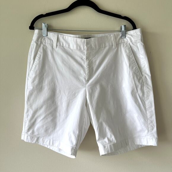 J.Crew Factory 9" Frankie Bermuda Chino Short White Womens 12 Euro Summer Preppy - Picture 1 of 7